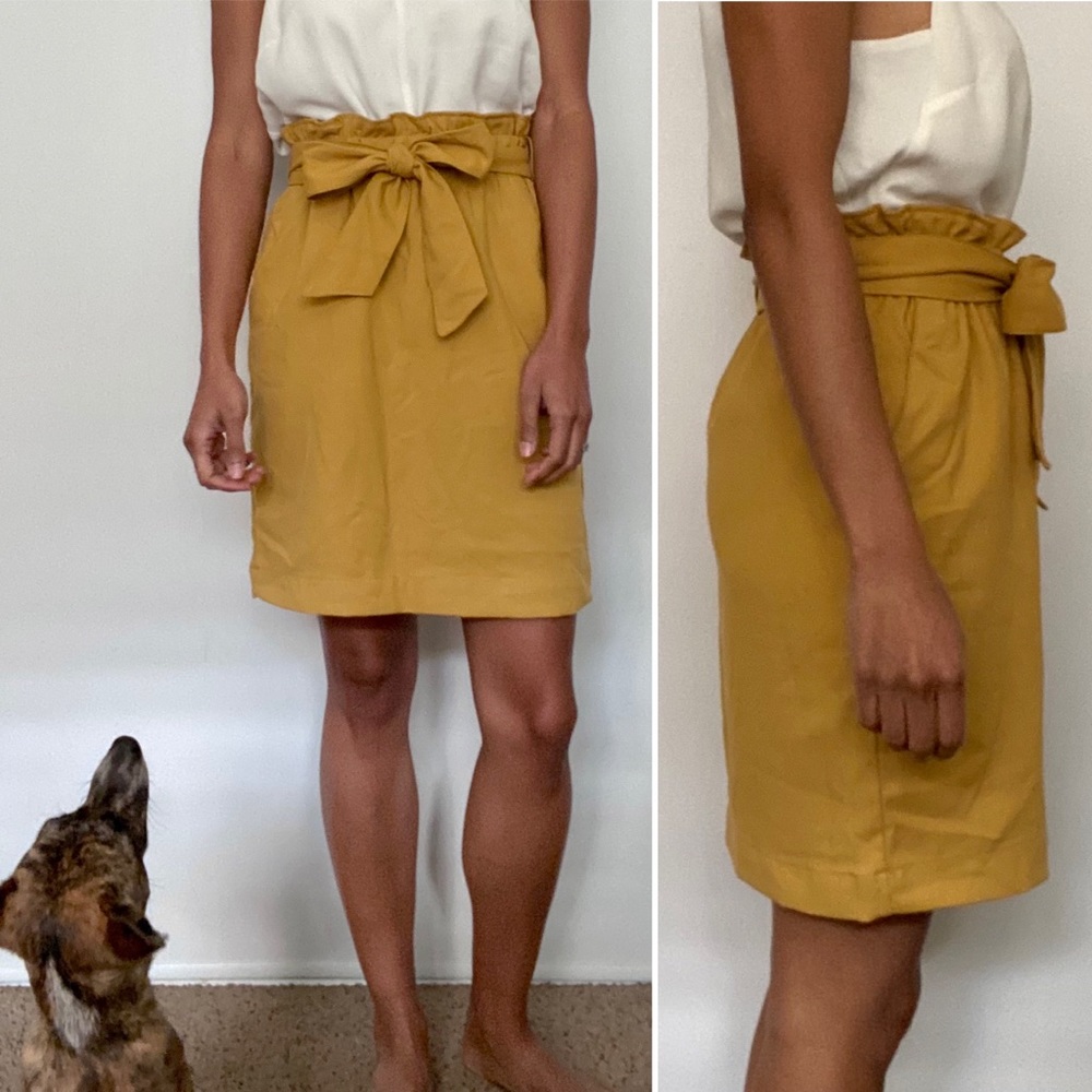 H&M Mustard Paper Bag Skirt